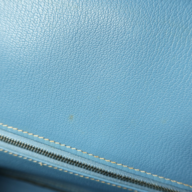 HERMES Togo皮革Birkin 35銀扣手挽袋Bleu Jean-15