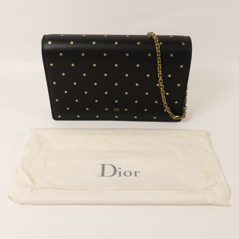 Dior 牛皮皮革Stars Wallet On Chain金扣鏈帶肩背袋-10