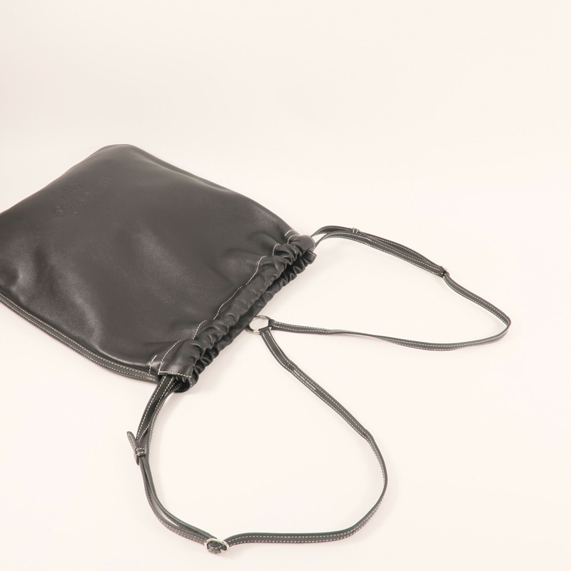 HERMES Evercolor皮革Bridado Backpack銀扣背包Noir-3