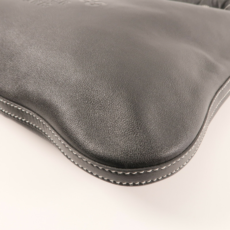 HERMES Evercolor皮革Bridado Backpack銀扣背包Noir-5