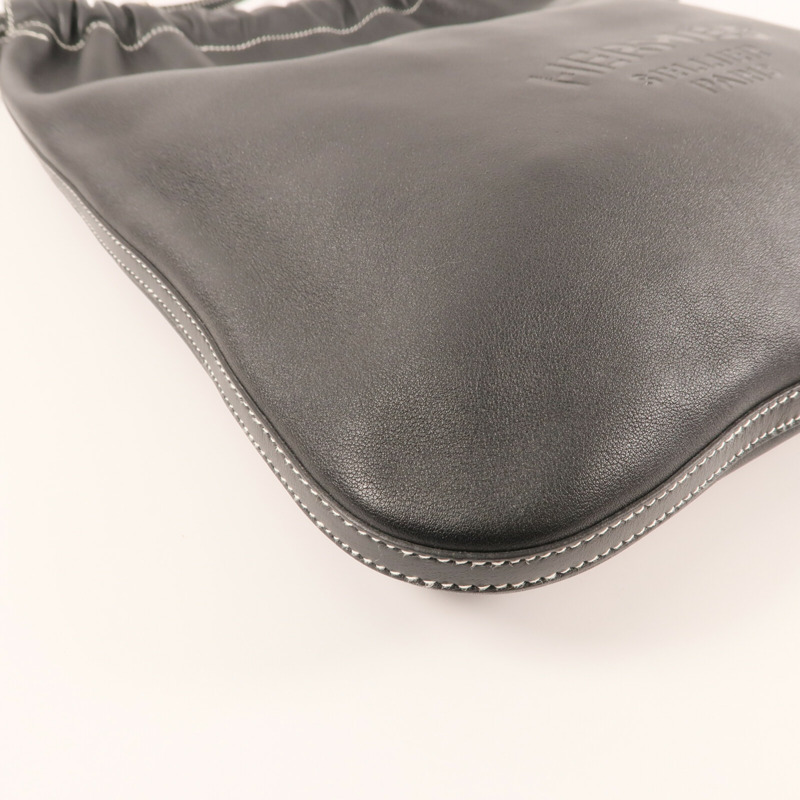 HERMES Evercolor皮革Bridado Backpack銀扣背包Noir-6