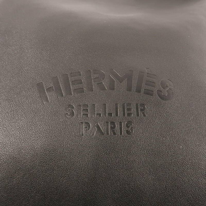 HERMES Evercolor皮革Bridado Backpack銀扣背包Noir-10