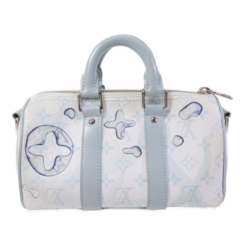LOUIS VUITTON Monogram Aquagarden Keepall Bandouliere 25銀扣手挽肩背兩用袋-1