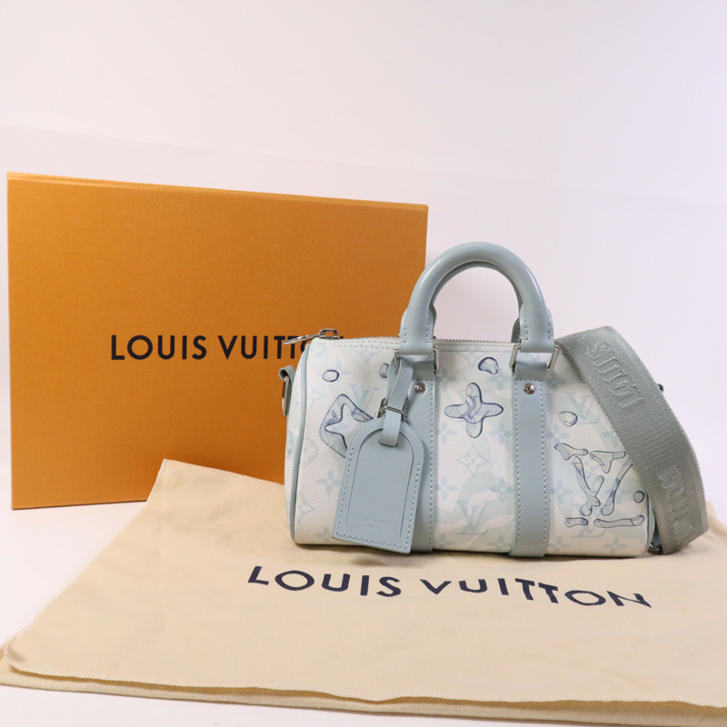 LOUIS VUITTON Monogram Aquagarden Keepall Bandouliere 25銀扣手挽肩背兩用袋-8