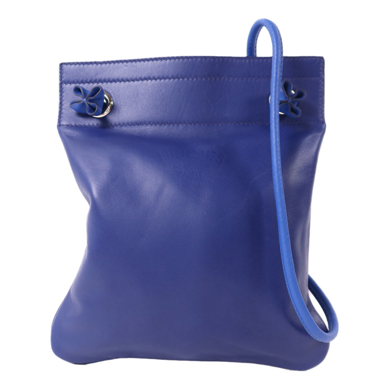 HERMES Swift皮革Aline銀扣肩背Bleu Electrique-0