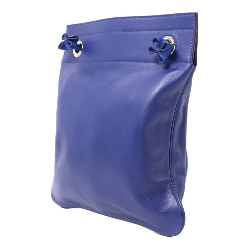 HERMES Swift皮革Aline銀扣肩背Bleu Electrique-2