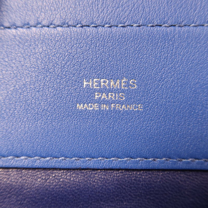 HERMES Swift皮革Aline銀扣肩背Bleu Electrique-5