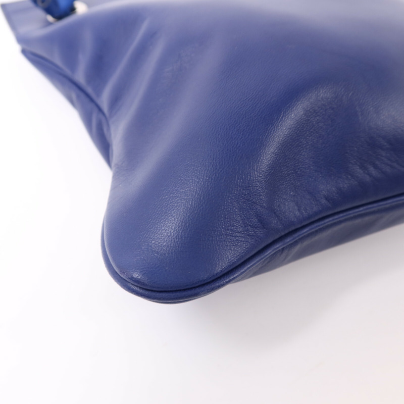 HERMES Swift皮革Aline銀扣肩背Bleu Electrique-9