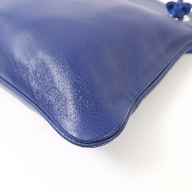 HERMES Swift皮革Aline銀扣肩背Bleu Electrique-10