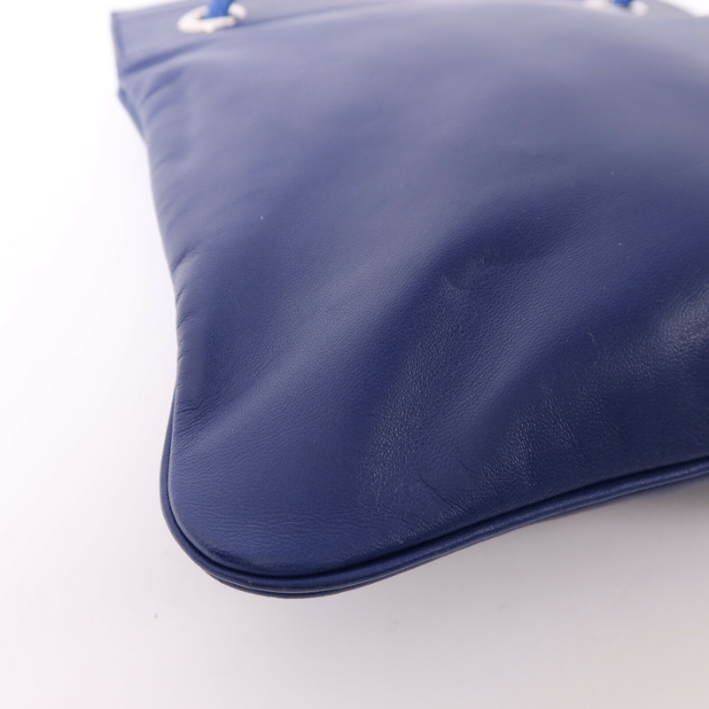 HERMES Swift皮革Aline銀扣肩背Bleu Electrique-11