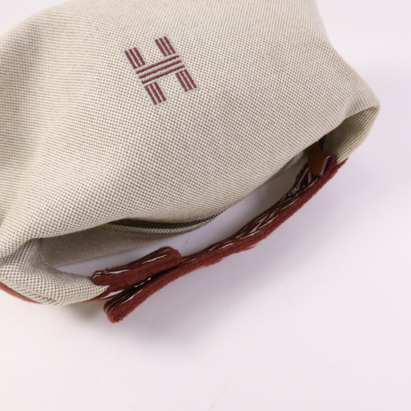 HERMES 帆布Bride A Brac GM銀扣手挽袋-8