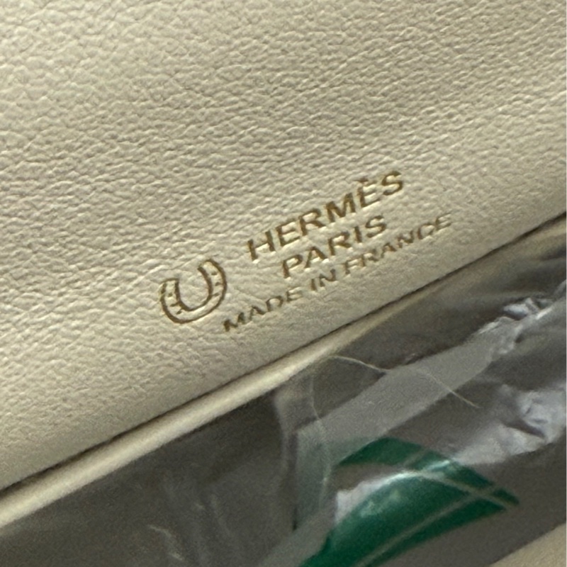 Hermes Mini Kelly Pochette VIP 訂製款 M8 銀河灰拼8L冰川白 swift 金釦B刻-4