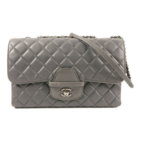 CHANEL 羊皮皮革Shoulder Bag銀扣鏈帶肩背袋