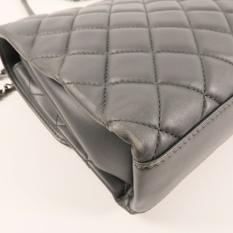 CHANEL 羊皮皮革Shoulder Bag銀扣鏈帶肩背袋-8