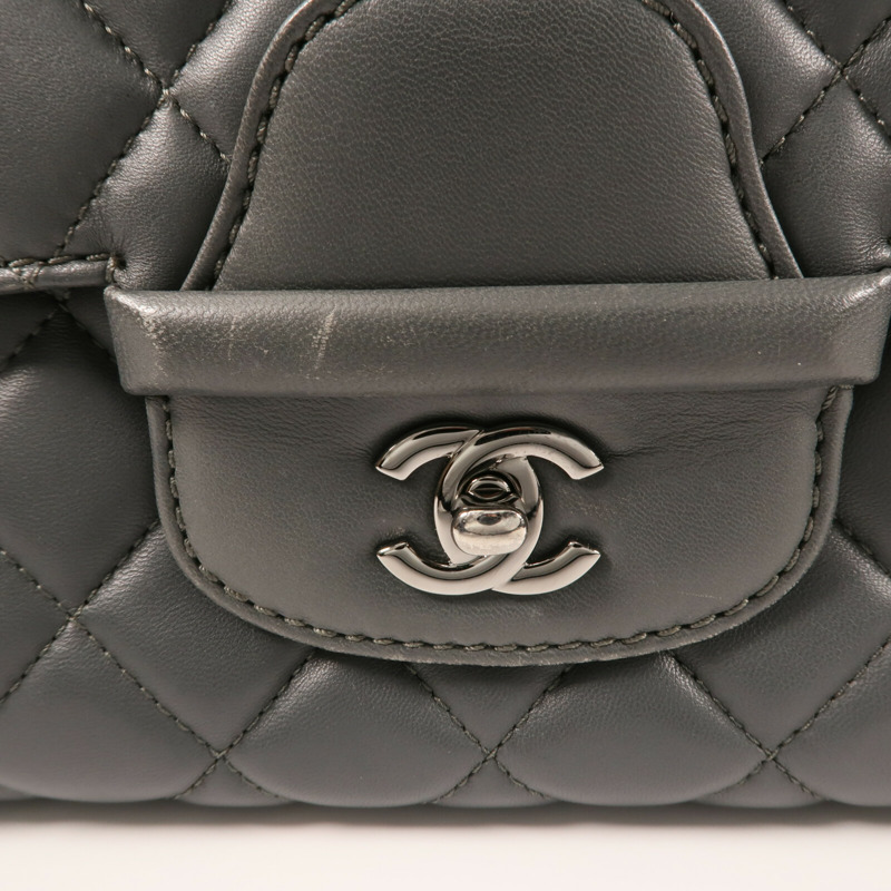 CHANEL 羊皮皮革Shoulder Bag銀扣鏈帶肩背袋-9