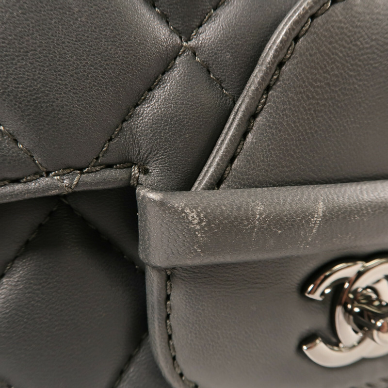 CHANEL 羊皮皮革Shoulder Bag銀扣鏈帶肩背袋-10