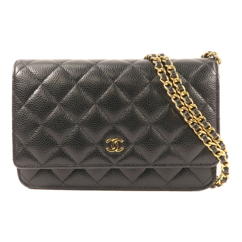 CHANEL 牛皮皮革Wallet On Chain金扣鏈帶肩背袋-0
