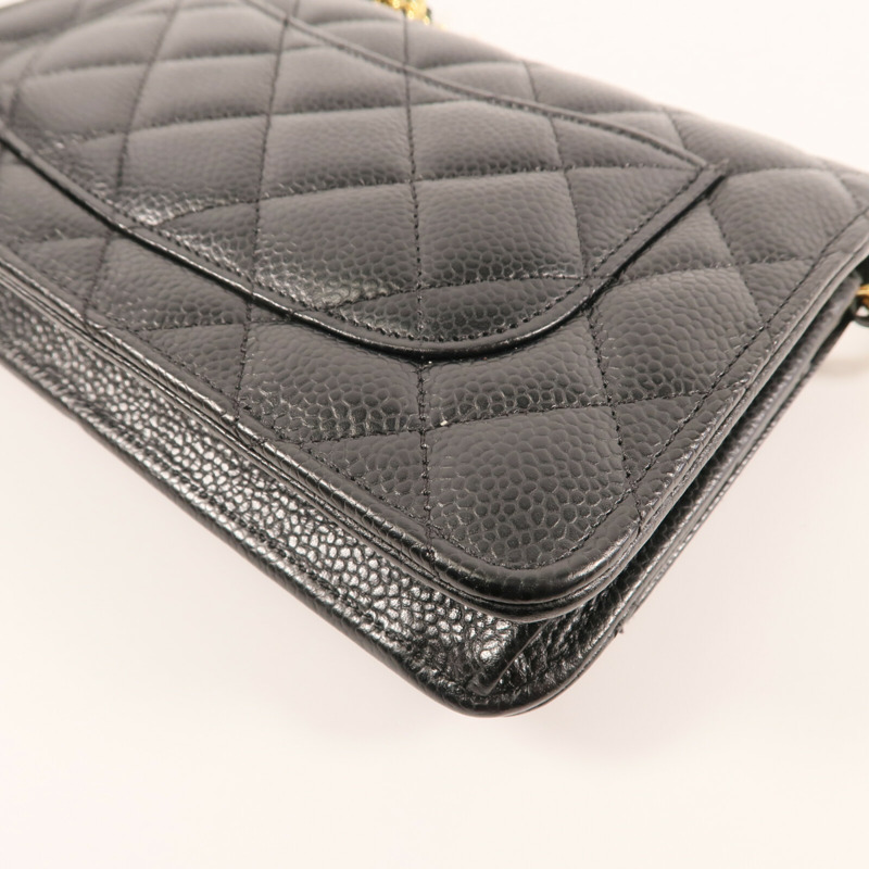 CHANEL 牛皮皮革Wallet On Chain金扣鏈帶肩背袋-7