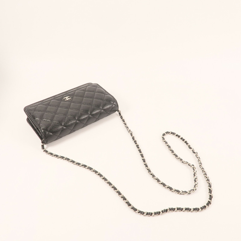 CHANEL WOC Wallet On Chain銀扣鏈帶肩背袋-4