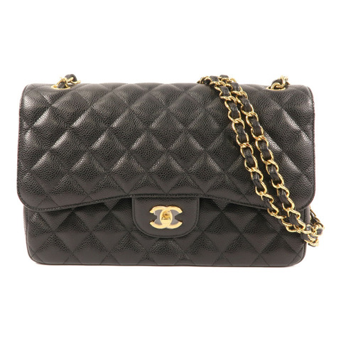 CHANEL 牛皮皮革Large Classic金扣鏈帶肩背袋