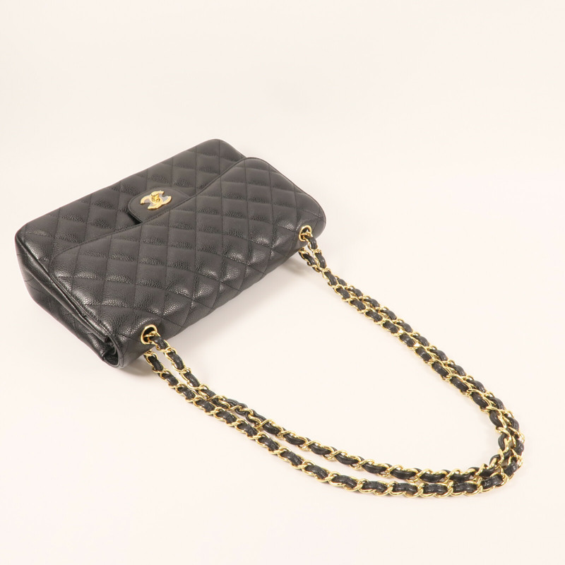CHANEL 牛皮皮革Large Classic金扣鏈帶肩背袋-5