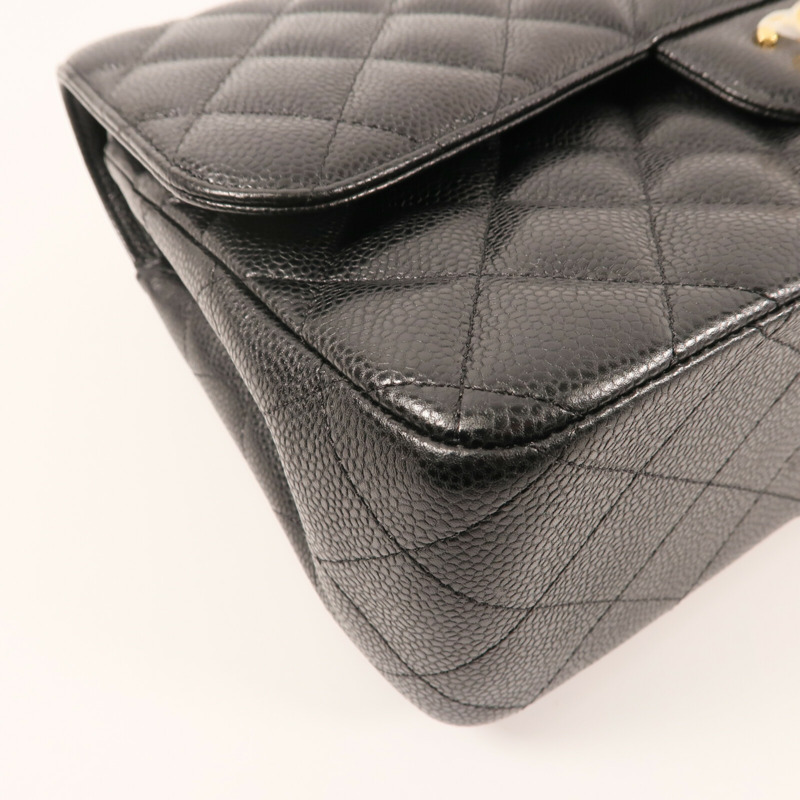 CHANEL 牛皮皮革Large Classic金扣鏈帶肩背袋-7