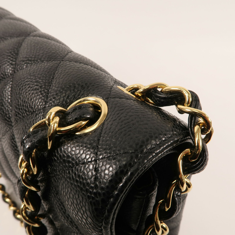 CHANEL 牛皮皮革Large Classic金扣鏈帶肩背袋-10