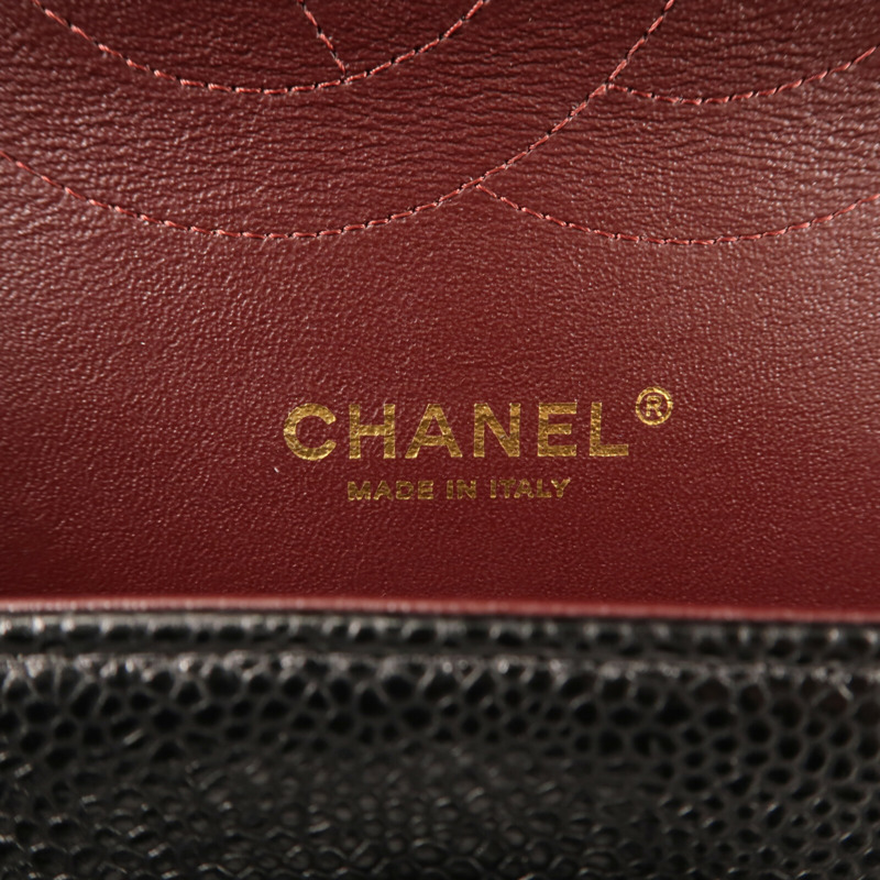 CHANEL 牛皮皮革Large Classic金扣鏈帶肩背袋-13