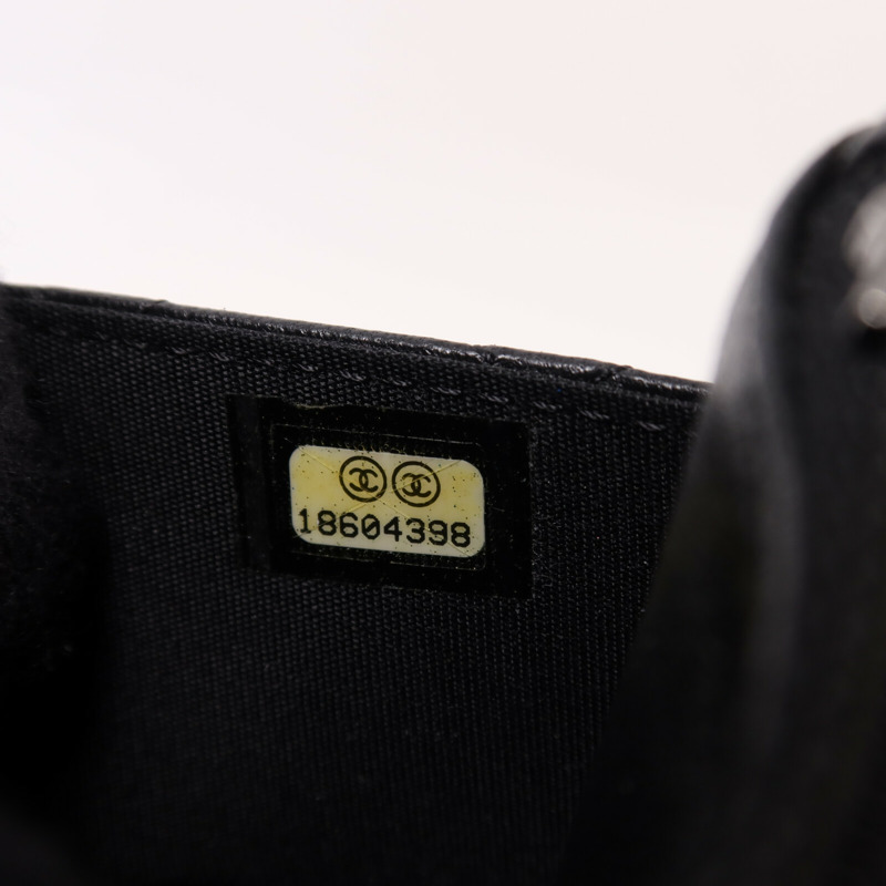 CHANEL 羊皮皮革Boy Wallet On Chain銀扣鏈帶肩背袋-7