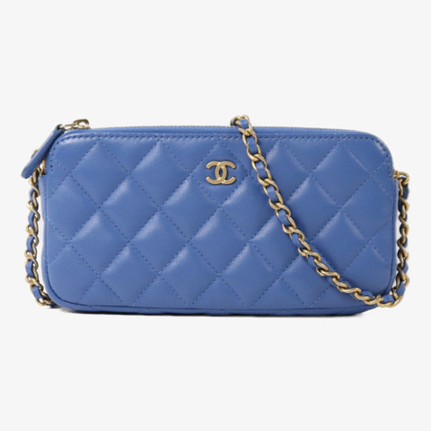 CHANEL 羊皮皮革Wallet On Chain金扣鏈帶肩背袋