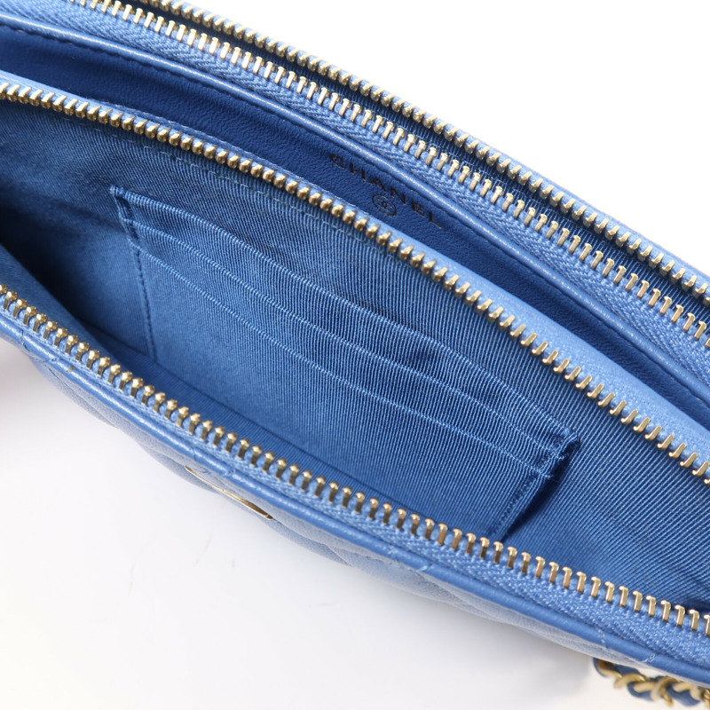 CHANEL 羊皮皮革Wallet On Chain金扣鏈帶肩背袋-5