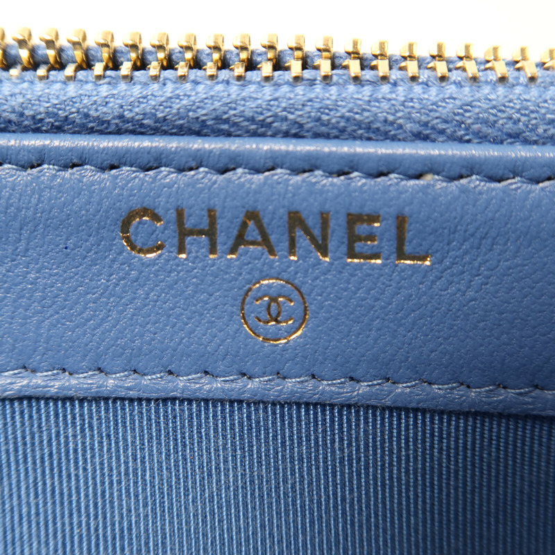 CHANEL 羊皮皮革Wallet On Chain金扣鏈帶肩背袋-7