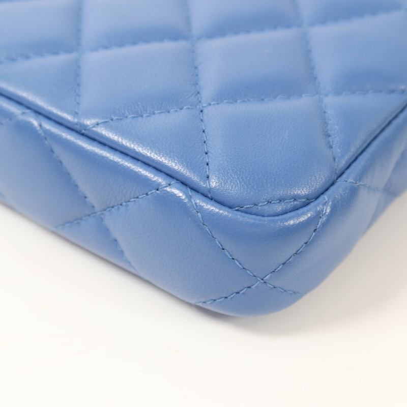 CHANEL 羊皮皮革Wallet On Chain金扣鏈帶肩背袋-16