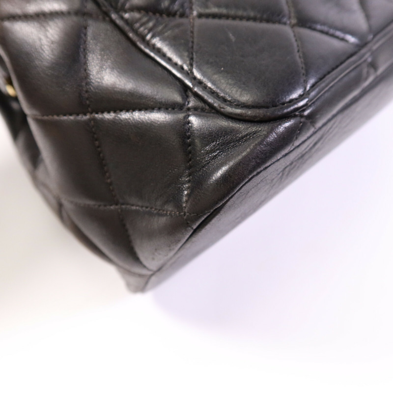 CHANEL 羊皮皮革Vintage Shoulder Bag金扣肩背袋-13