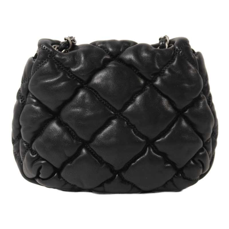 CHANEL 羊皮皮革Chain Shoulder銀扣鏈帶肩背袋-1