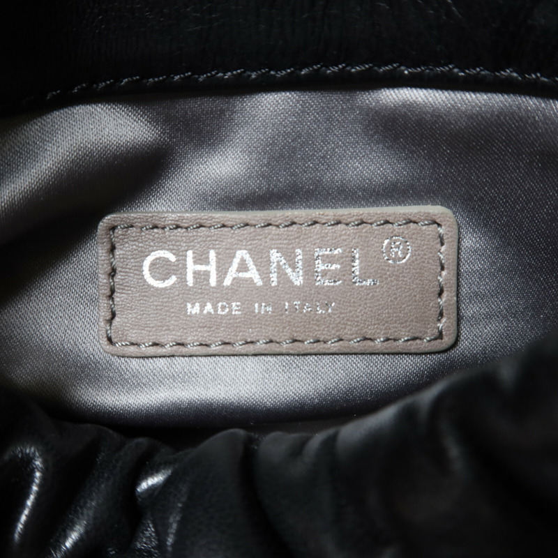 CHANEL 羊皮皮革Chain Shoulder銀扣鏈帶肩背袋-5