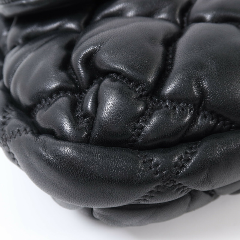 CHANEL 羊皮皮革Chain Shoulder銀扣鏈帶肩背袋-9