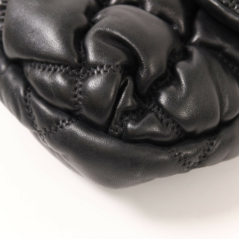 CHANEL 羊皮皮革Chain Shoulder銀扣鏈帶肩背袋-10