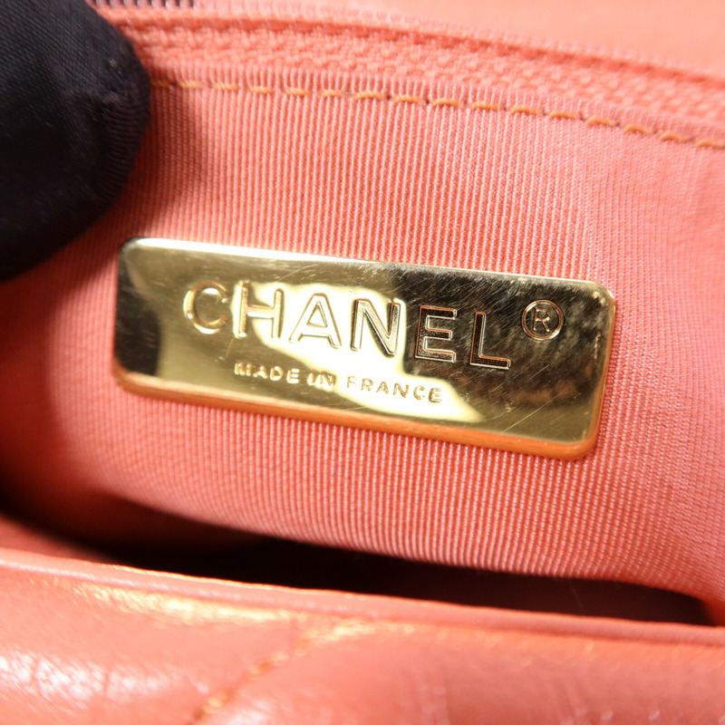 CHANEL 牛皮皮革C19 Small金扣手挽肩背兩用袋-5