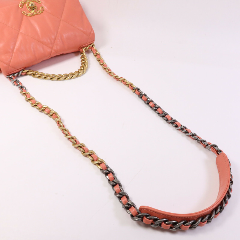 CHANEL 牛皮皮革C19 Small金扣手挽肩背兩用袋-8