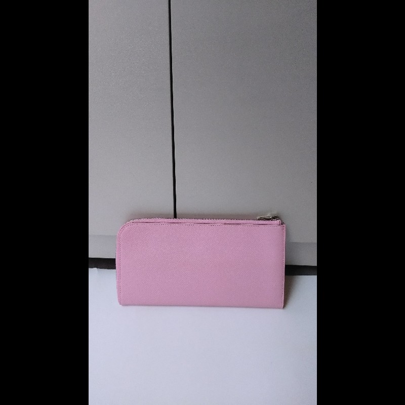 Hermes 粉皮L 拉鍊長夾-1