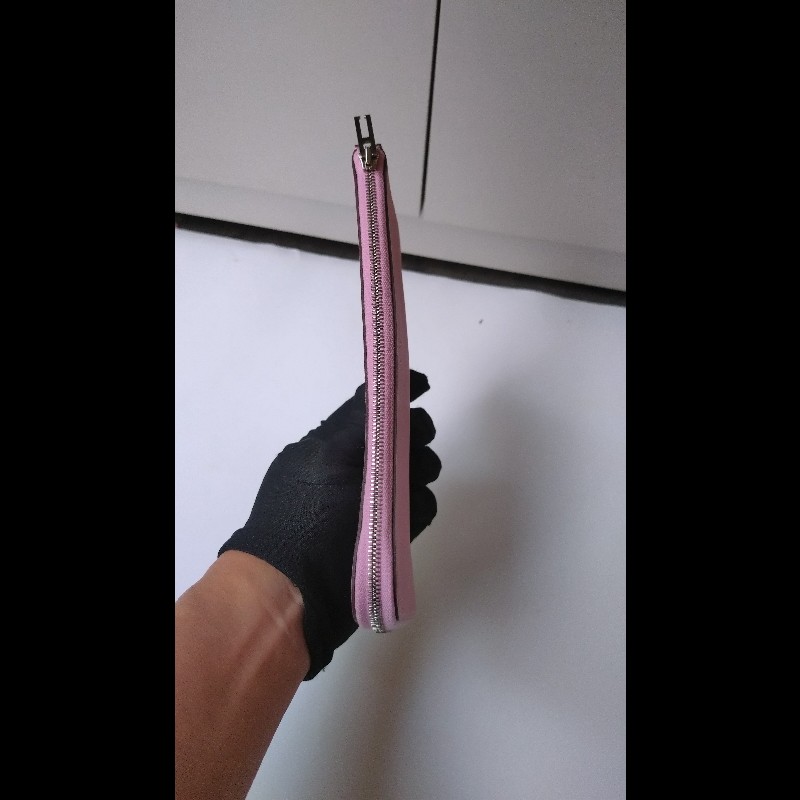 Hermes 粉皮L 拉鍊長夾-5