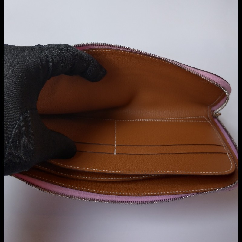 Hermes 粉皮L 拉鍊長夾-12