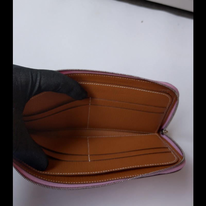 Hermes 粉皮L 拉鍊長夾-13