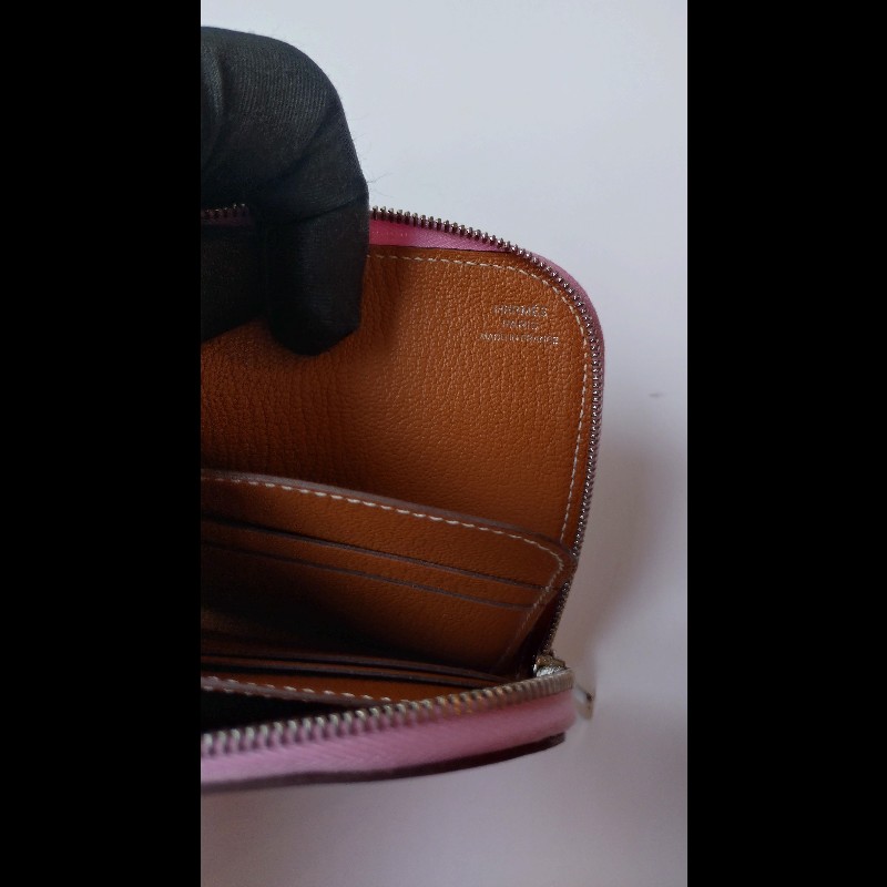 Hermes 粉皮L 拉鍊長夾-15