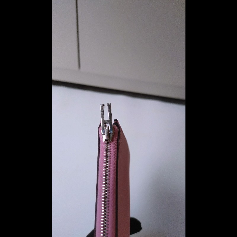 Hermes 粉皮L 拉鍊長夾-17