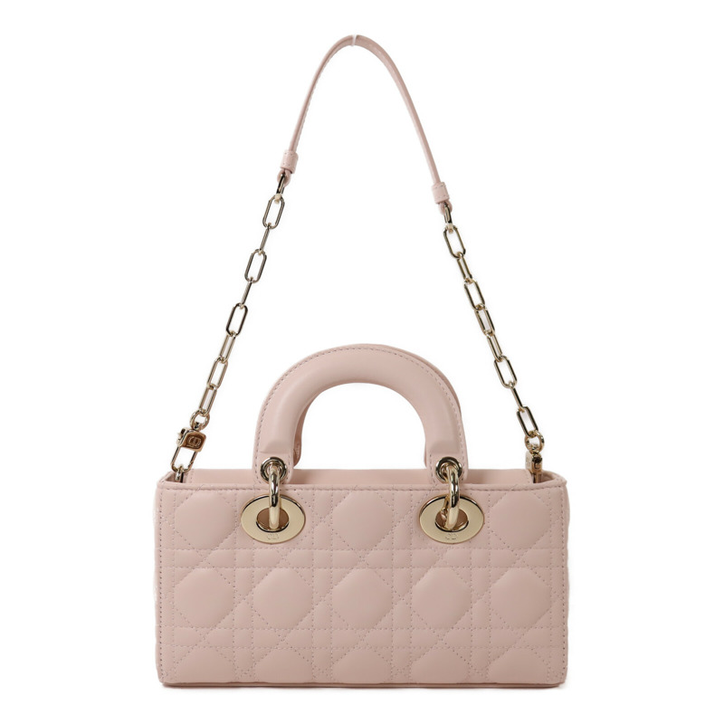 Dior 羊皮皮革Small Lady D-Joy Bag金扣鏈帶手挽肩背兩用袋-1