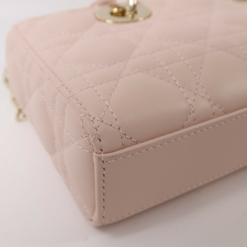 Dior 羊皮皮革Small Lady D-Joy Bag金扣鏈帶手挽肩背兩用袋-10
