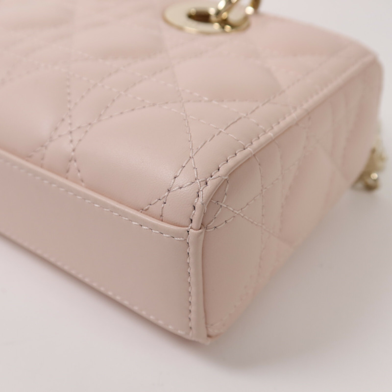 Dior 羊皮皮革Small Lady D-Joy Bag金扣鏈帶手挽肩背兩用袋-11