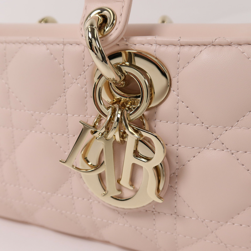 Dior 羊皮皮革Small Lady D-Joy Bag金扣鏈帶手挽肩背兩用袋-14